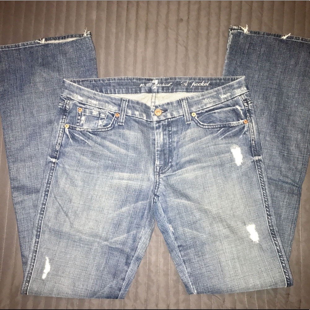 7 for All Mankind “A” Pocket Distressed Jeans